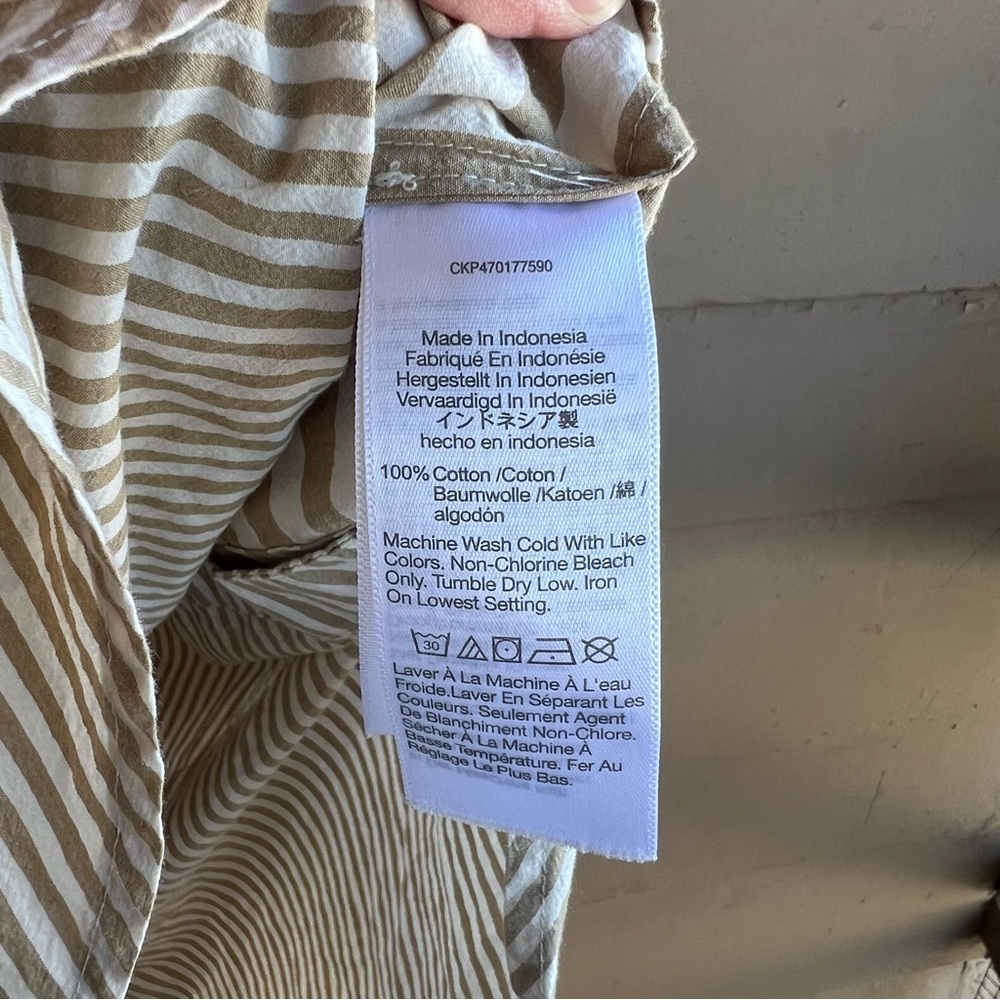 Madewell Modular Oversize Cotton Button-Up Shirt Size M Preppy Neutral Cotton - Picture 5 of 6